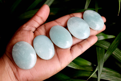 Amazonite Worry Stone for crystal healing (Pocket Palm Stone / Thumb Stone)  DestGlow