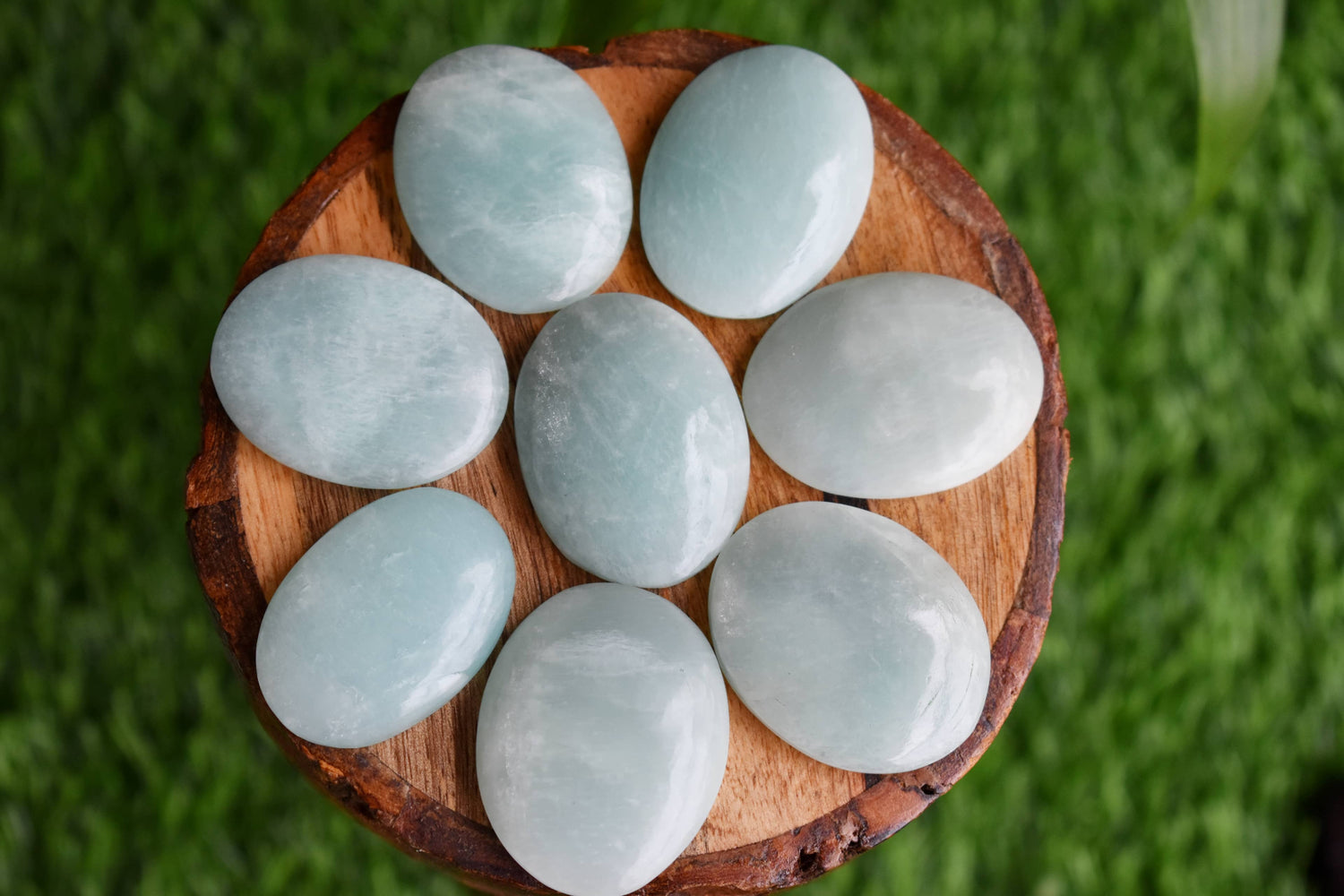 Amazonite Worry Stone for crystal healing (Pocket Palm Stone / Thumb Stone)  DestGlow