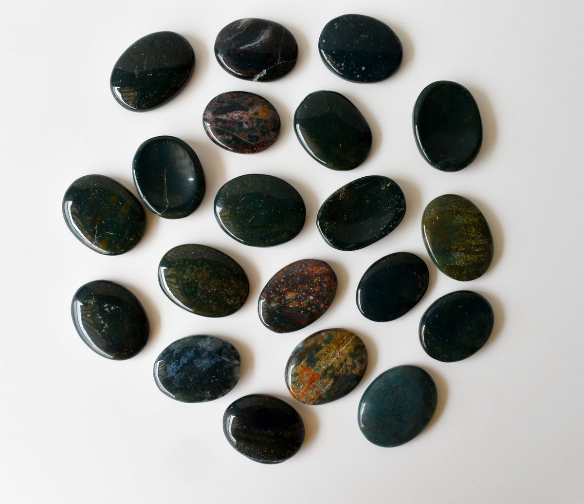 Bloodstone Worry Pocket Stones (Protection and Strength)  DestGlow