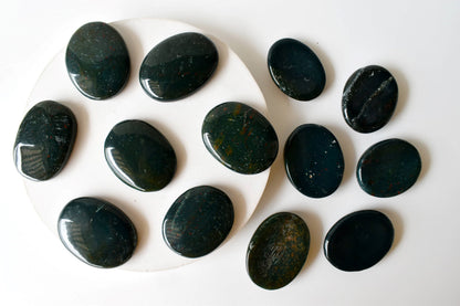 Bloodstone Worry Pocket Stones (Protection and Strength)  DestGlow