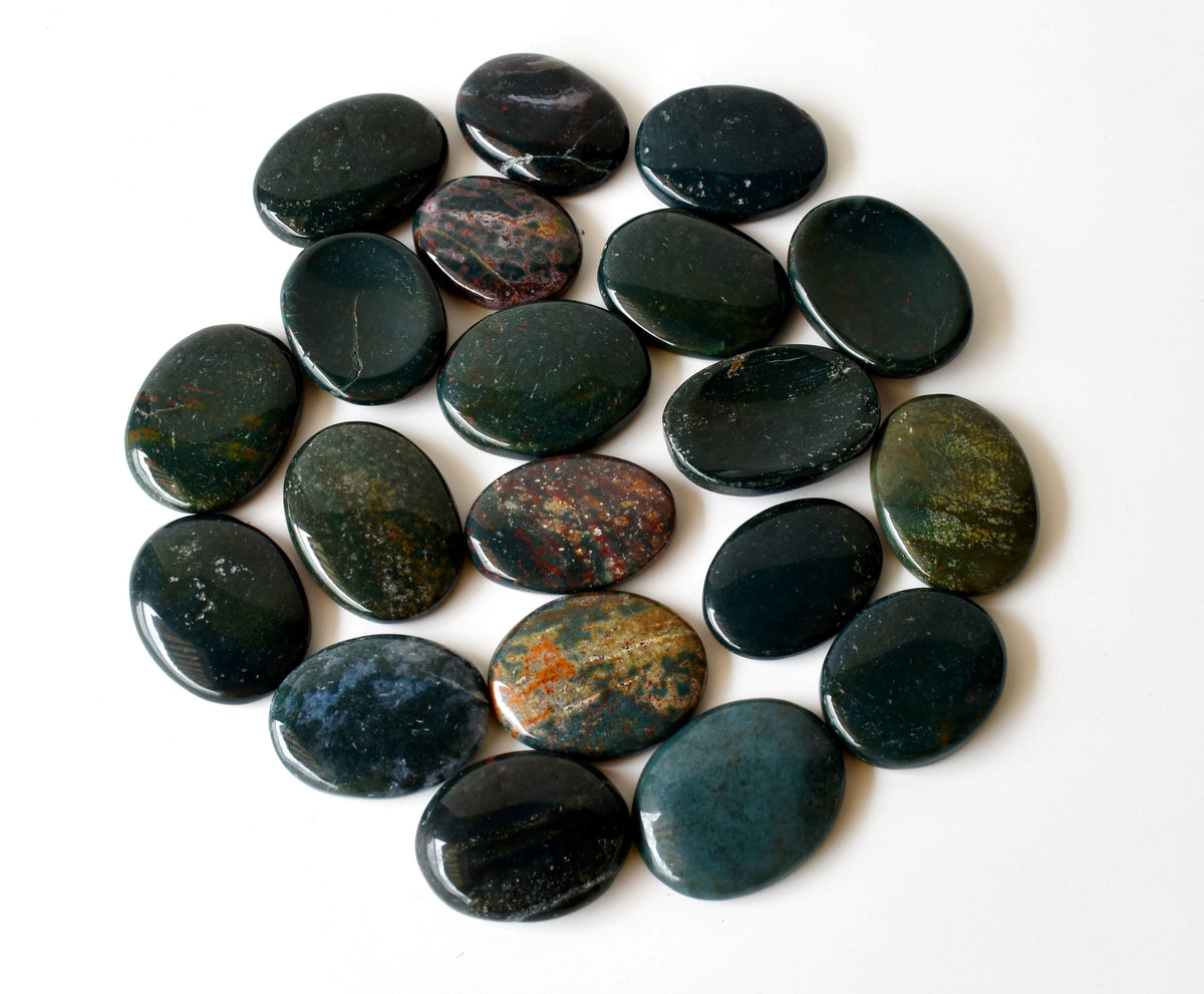 Bloodstone Worry Pocket Stones (Protection and Strength)  DestGlow