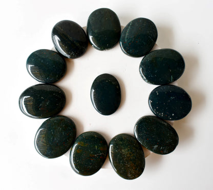 Bloodstone Worry Pocket Stones (Protection and Strength)  DestGlow