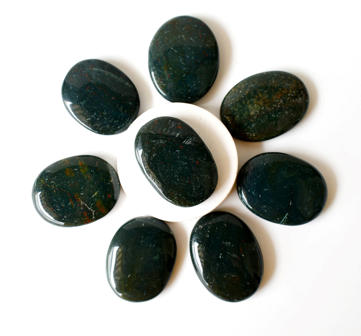 Bloodstone Worry Pocket Stones (Protection and Strength)  DestGlow