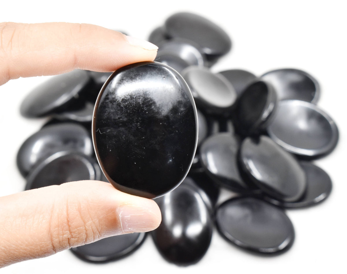 Black Tourmaline Worry  Stones (Meditation and Self-Acceptance)  DestGlow