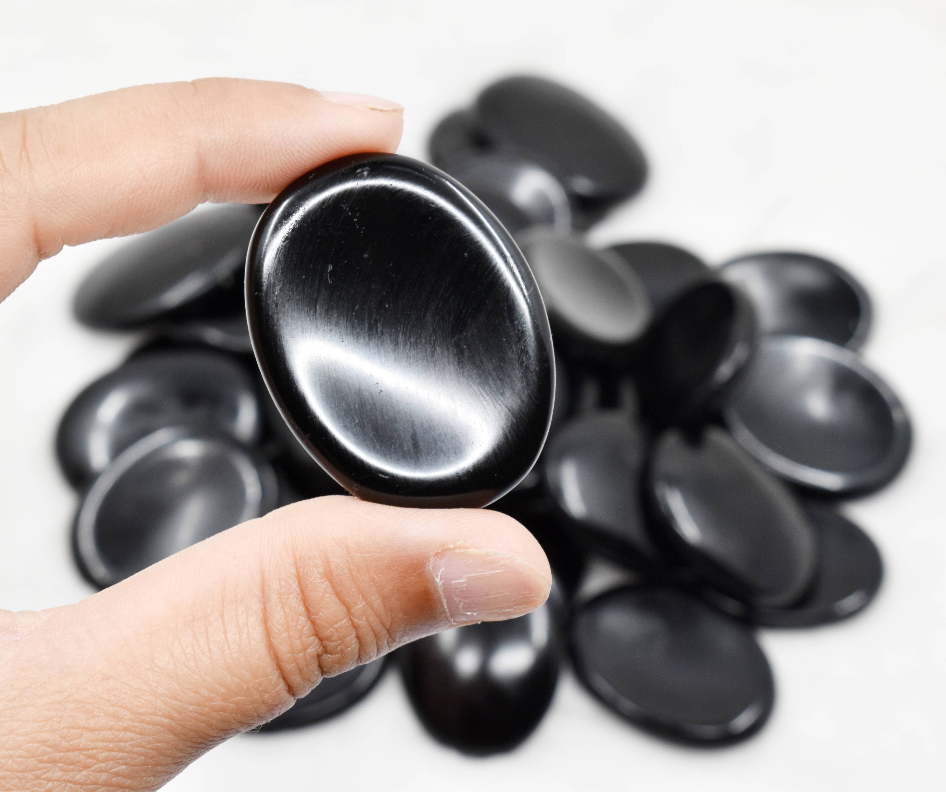 Black Tourmaline Worry  Stones (Meditation and Self-Acceptance)  DestGlow