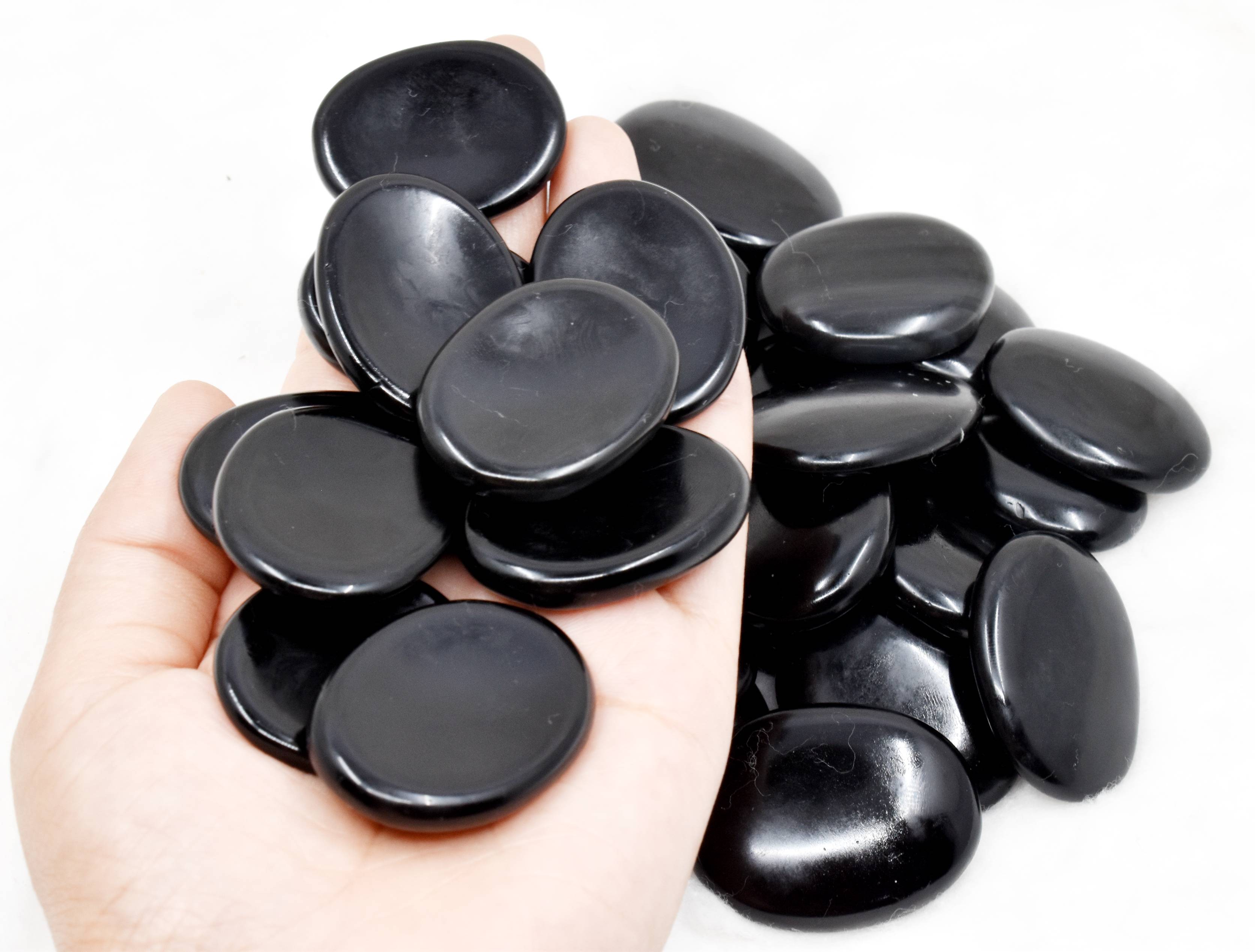 Black Tourmaline Worry  Stones (Meditation and Self-Acceptance)  DestGlow