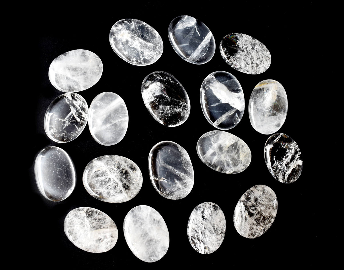 Crystal Quartz Pocket Stones (Dispelling Negative Energy and Meditation)  DestGlow