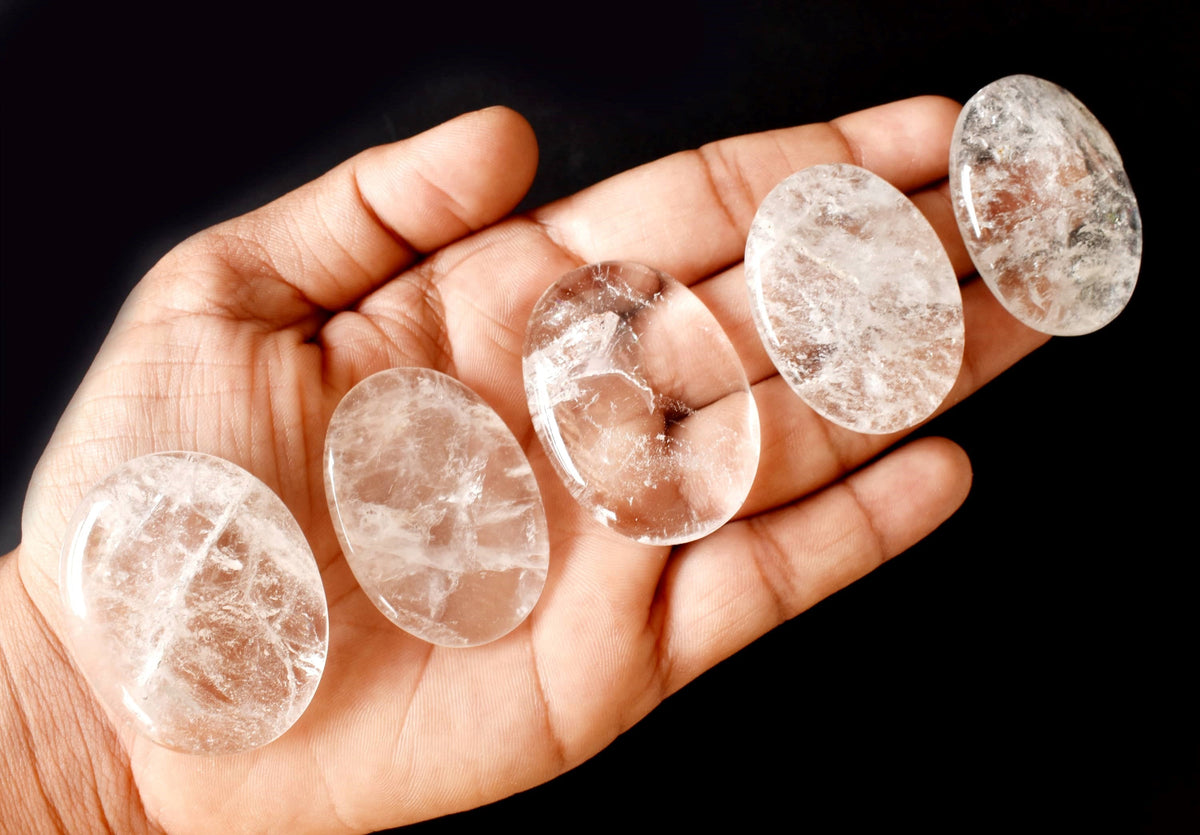 Crystal Quartz Pocket Stones (Dispelling Negative Energy and Meditation)  DestGlow