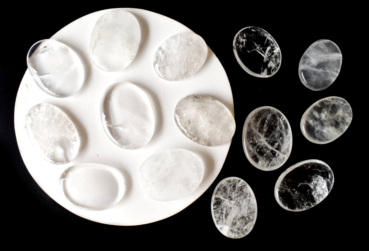 Crystal Quartz Pocket Stones (Dispelling Negative Energy and Meditation)  DestGlow