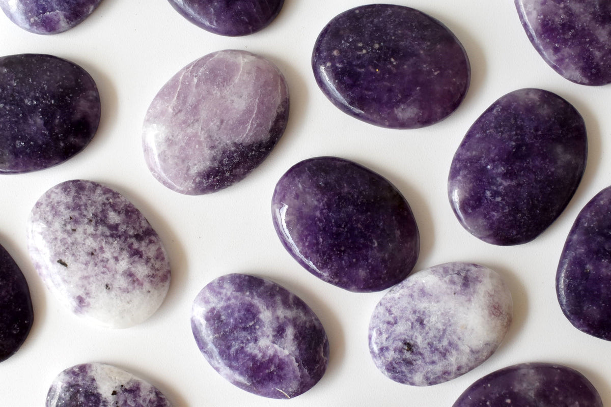 Lepidolite Pocket Stones (Joy and Relaxation)  DestGlow