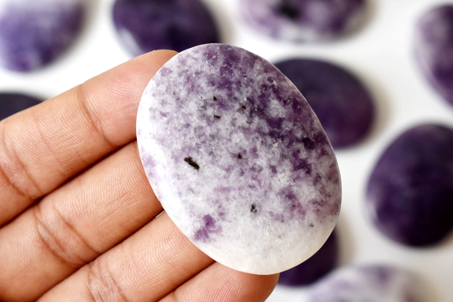 Lepidolite Pocket Stones (Joy and Relaxation)  DestGlow