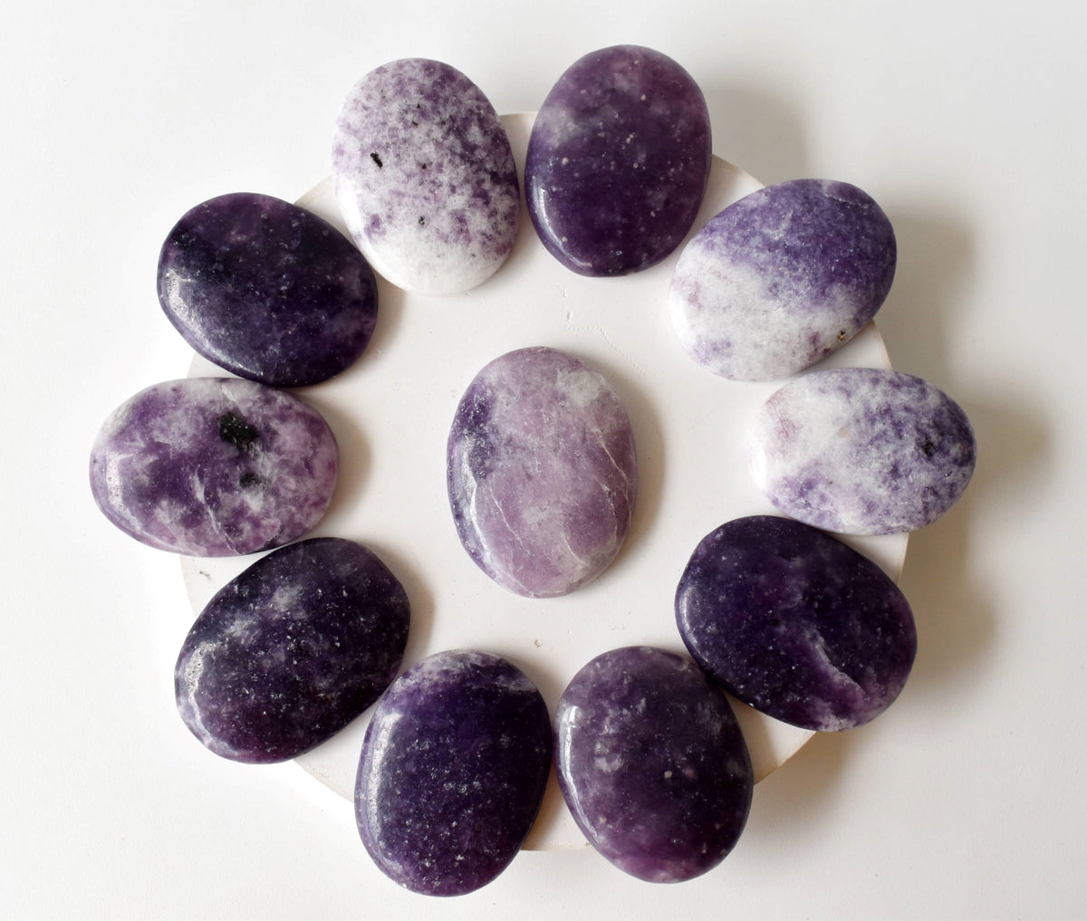 Lepidolite Pocket Stones (Joy and Relaxation)  DestGlow
