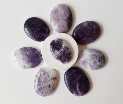 Lepidolite Pocket Stones (Joy and Relaxation)  DestGlow