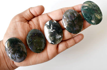 Moss Agate Pocket Stones (Trust and Self-Discipline)  DestGlow