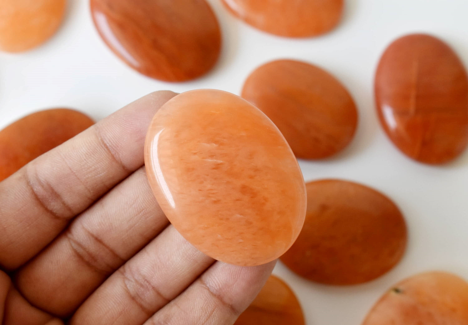 Orange Aventurine Pocket Stones (Longevity and Strength)  DestGlow