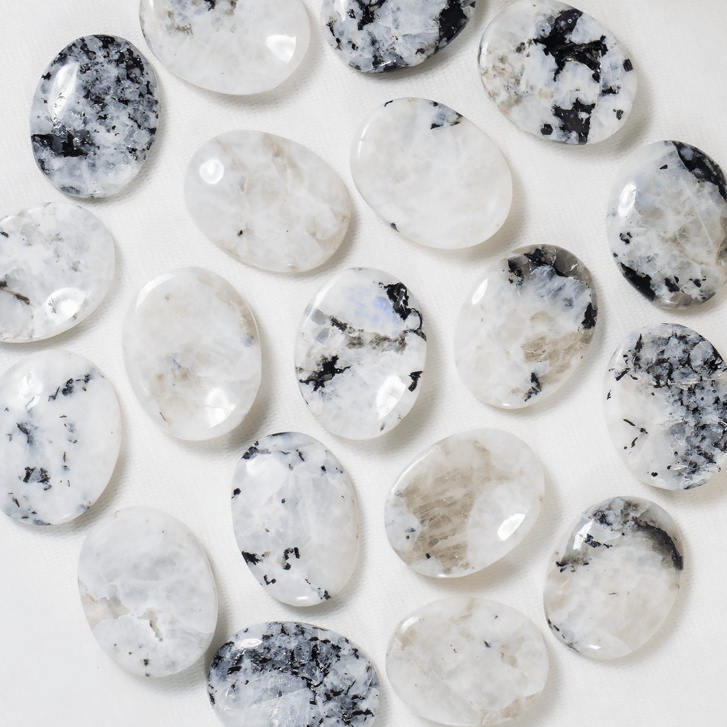 Rainbow Moonstone Worry Stones (Compassion and Psychic Abilities).  DestGlow