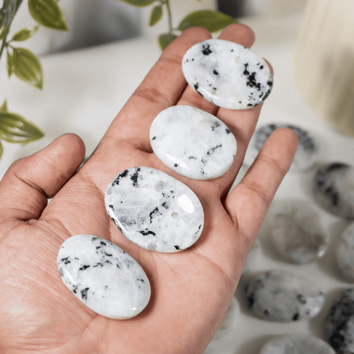 Rainbow Moonstone Worry Stones (Compassion and Psychic Abilities).  DestGlow