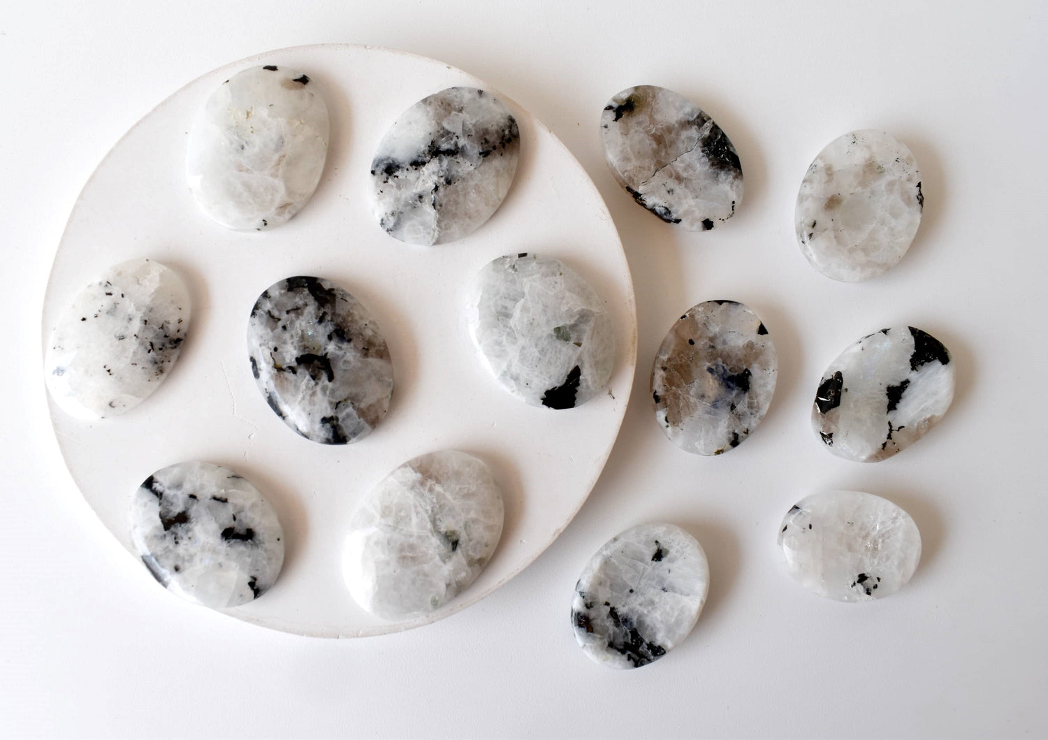 Rainbow Moonstone Worry Stones (Compassion and Psychic Abilities).  DestGlow