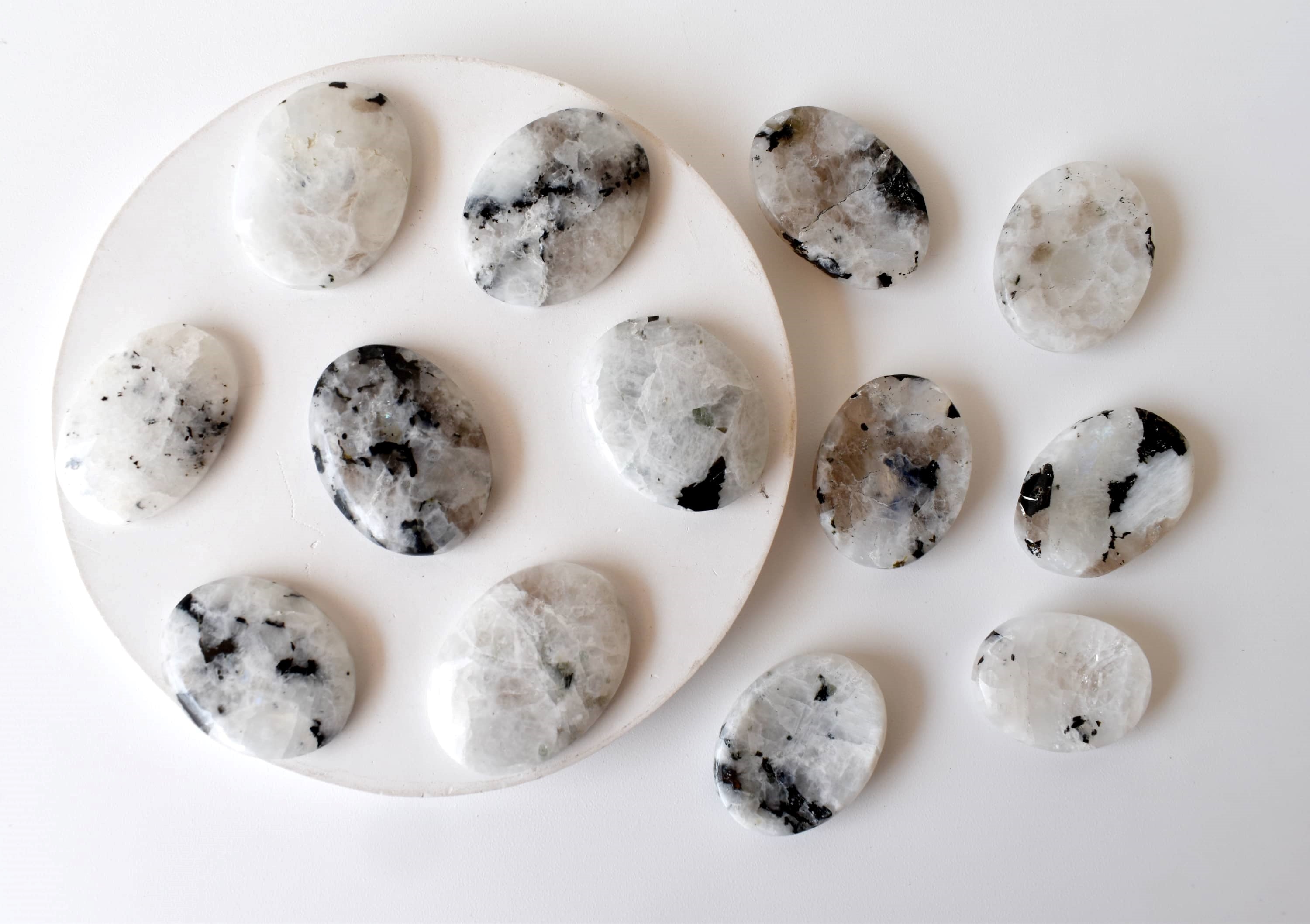 Rainbow Moonstone Worry Stones (Compassion and Psychic Abilities).  DestGlow