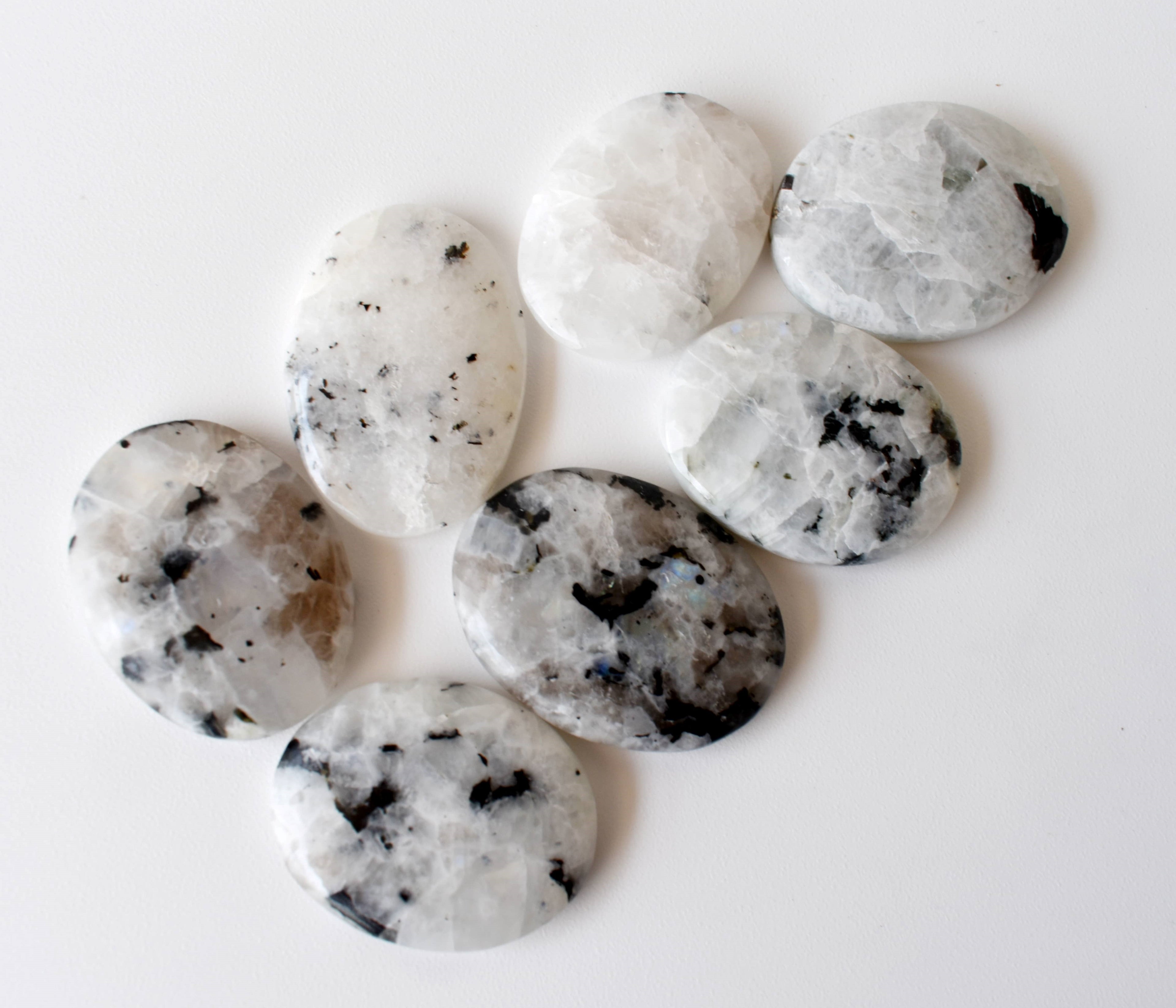 Rainbow Moonstone Worry Stones (Compassion and Psychic Abilities).  DestGlow