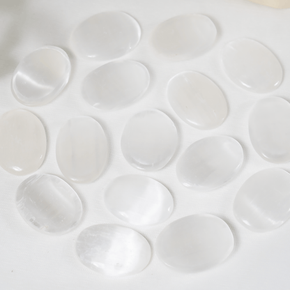 Selenite Pocket Stones (Protection and Clairvoyance )  DestGlow