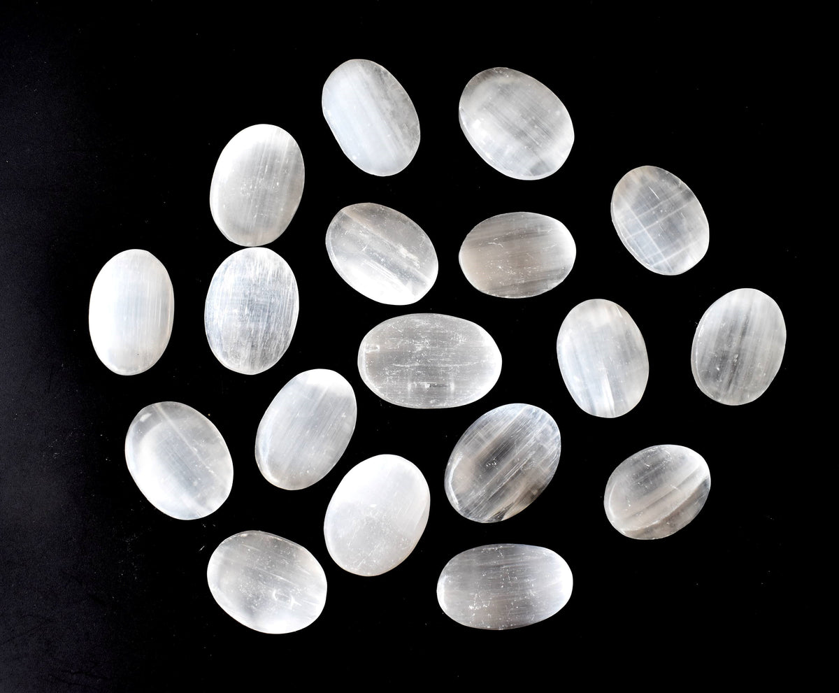 Selenite Pocket Stones (Protection and Clairvoyance )  DestGlow