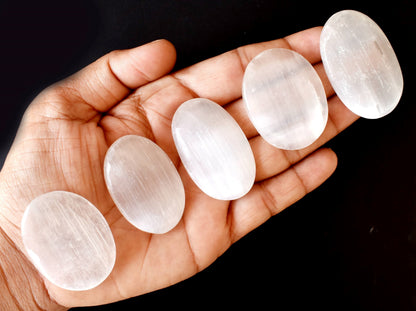 Selenite Pocket Stones (Protection and Clairvoyance )  DestGlow