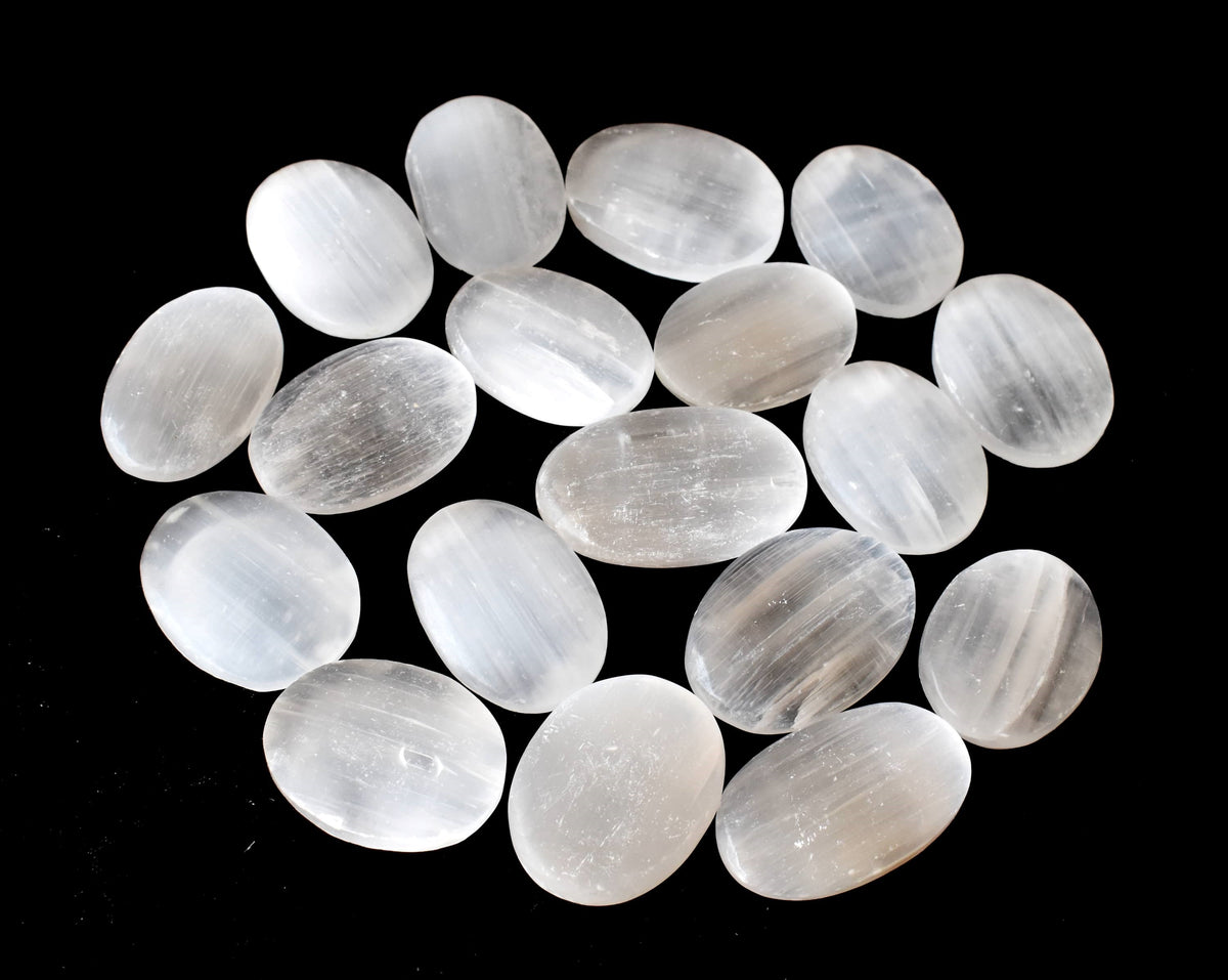 Selenite Pocket Stones (Protection and Clairvoyance )  DestGlow