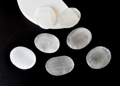 Selenite Pocket Stones (Protection and Clairvoyance )  DestGlow