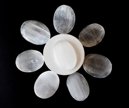 Selenite Pocket Stones (Protection and Clairvoyance )  DestGlow