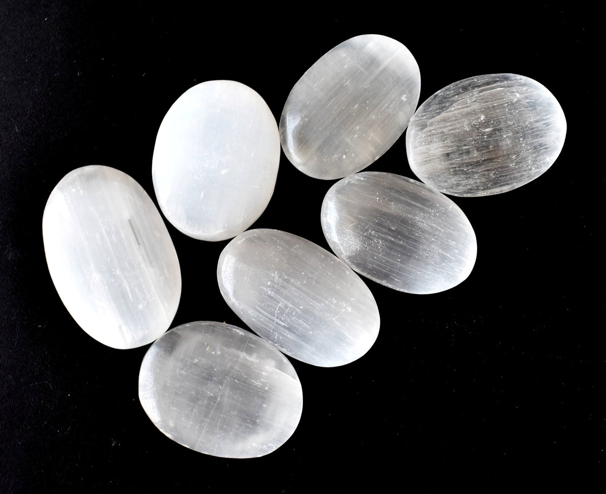 Selenite Pocket Stones (Protection and Clairvoyance )  DestGlow