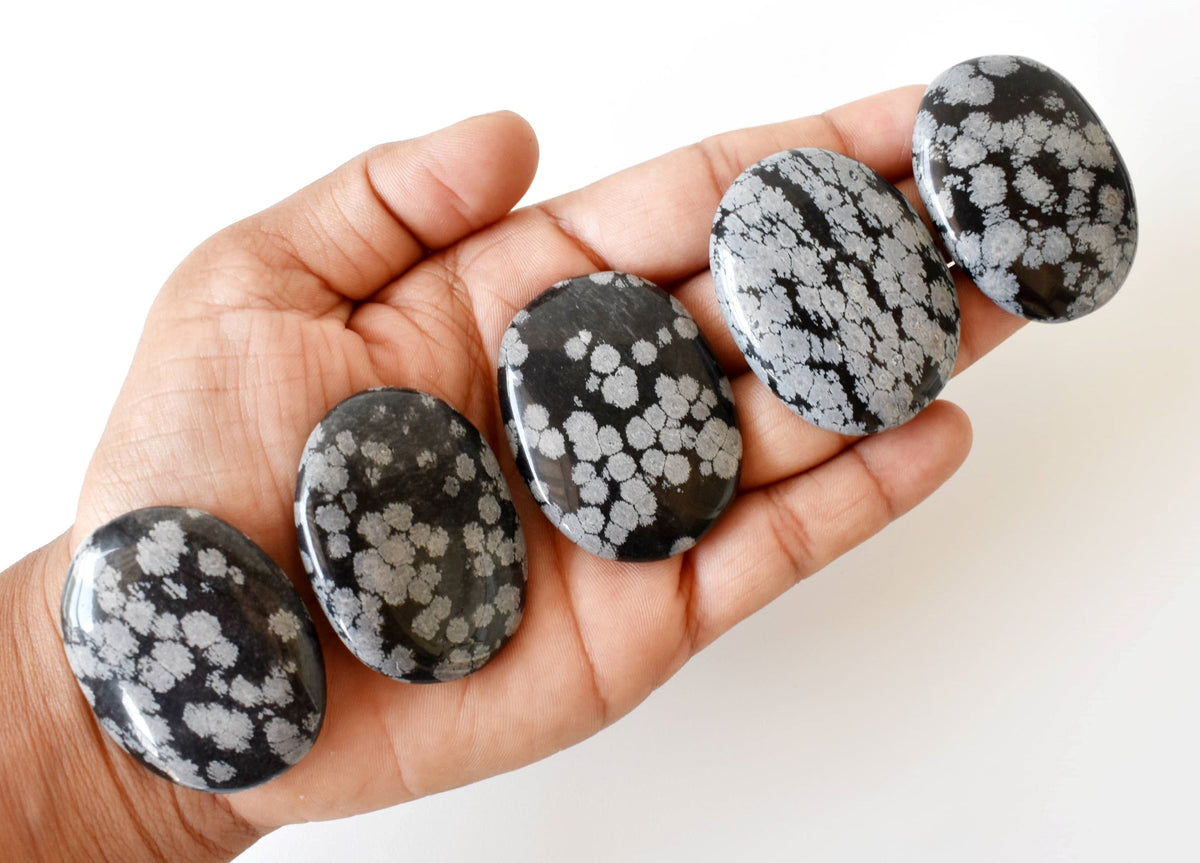 Snowflake Obsidian Pocket Stones (Angelic Communication and Past Life Recall)  DestGlow