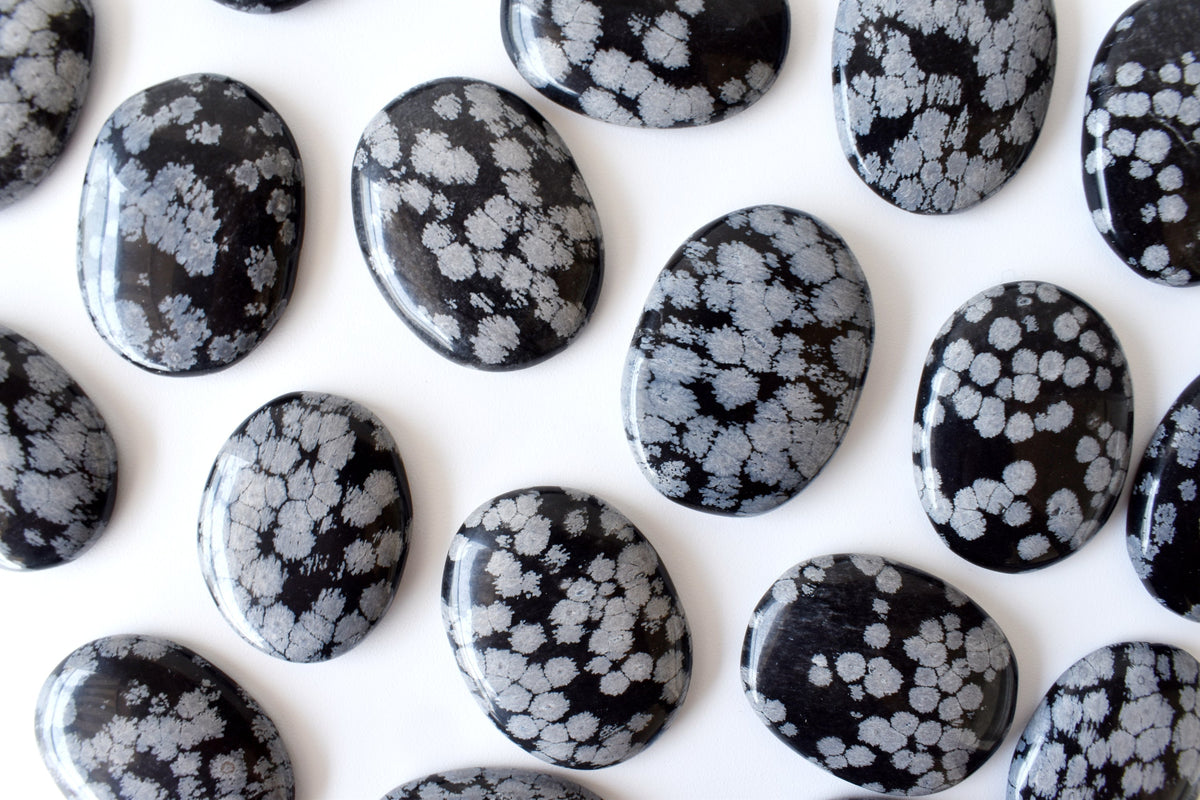 Snowflake Obsidian Pocket Stones (Angelic Communication and Past Life Recall)  DestGlow