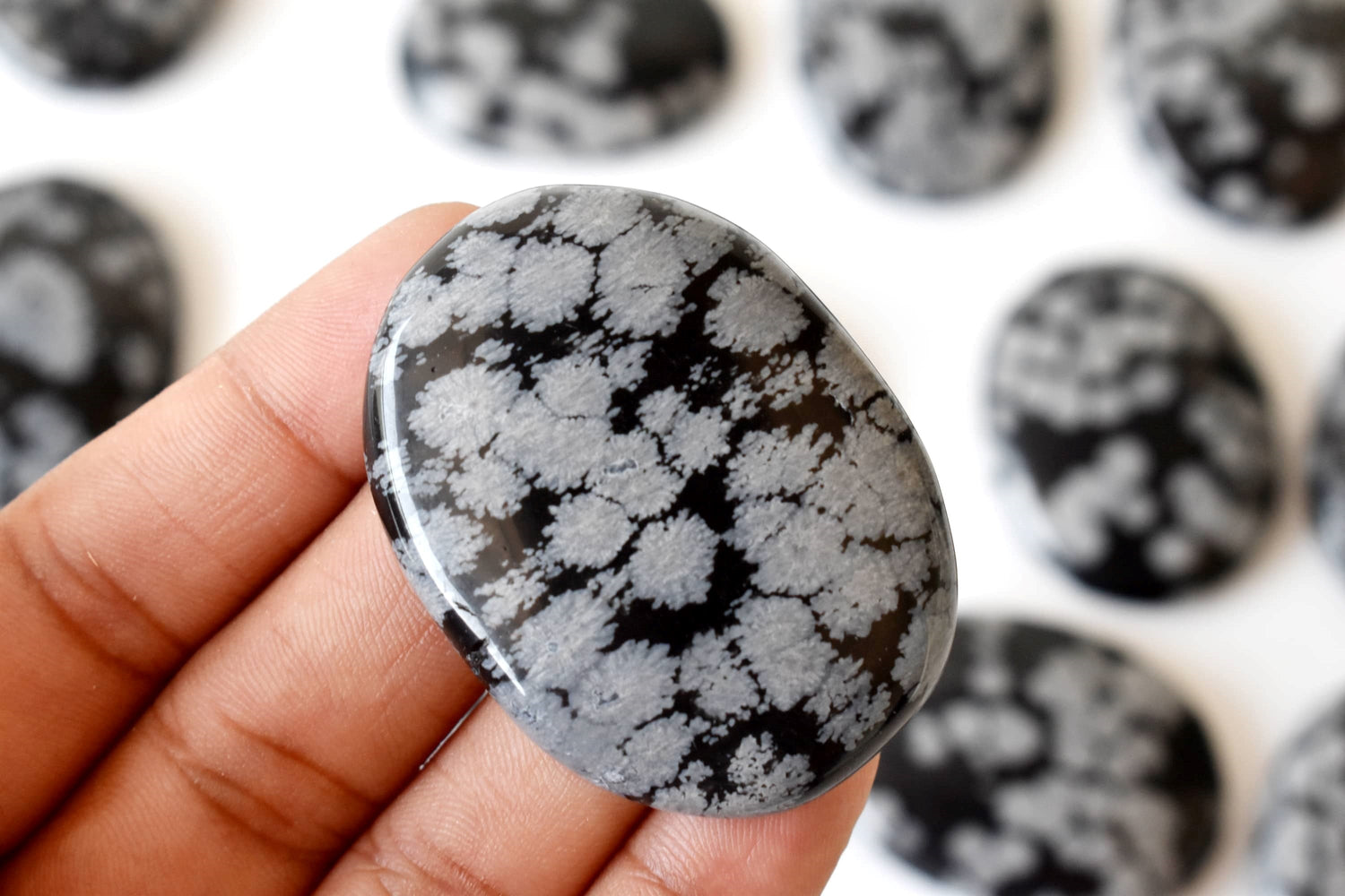 Snowflake Obsidian Pocket Stones (Angelic Communication and Past Life Recall)  DestGlow