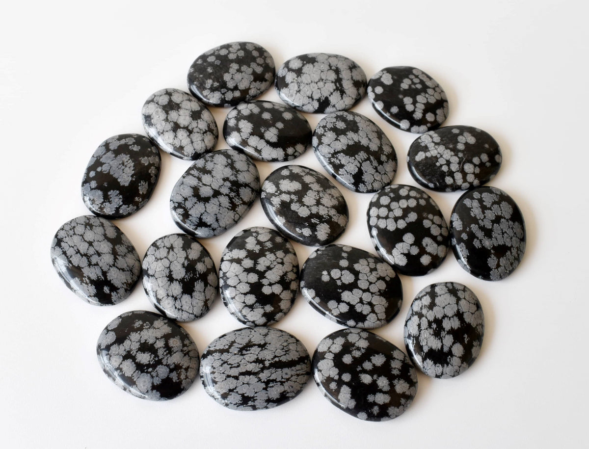 Snowflake Obsidian Pocket Stones (Angelic Communication and Past Life Recall)  DestGlow