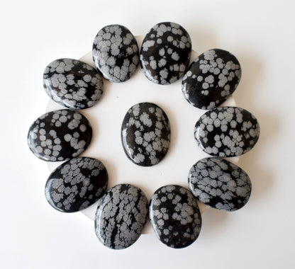 Snowflake Obsidian Pocket Stones (Angelic Communication and Past Life Recall)