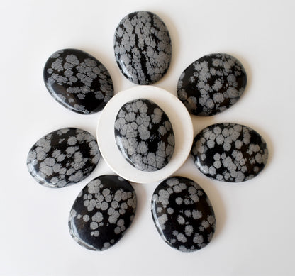 Snowflake Obsidian Pocket Stones (Angelic Communication and Past Life Recall)  DestGlow