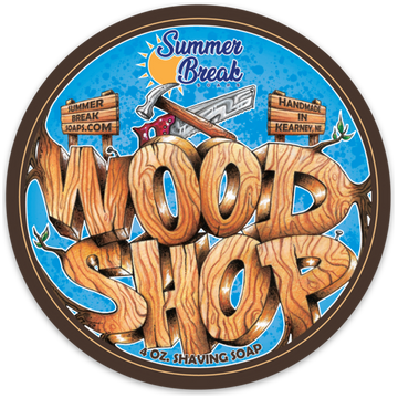 Summer Break Soaps Woodshop Shaving Soap 4oz by Pasteur Pharmacy