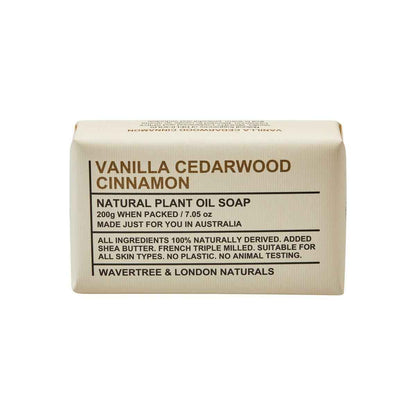 Wavertree &amp; London Vanilla Cedarwood Cinnamon Natural Soap 7 Oz