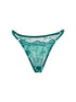 Vintage Turquoise Satin Embroidered Thong - accessories