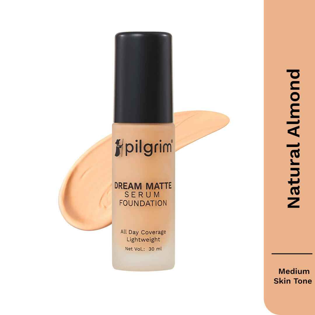 Pilgrim Dream Matte Serum Foundation With Matte &amp; Poreless All Day Coverage Lightweight - Natural Almond