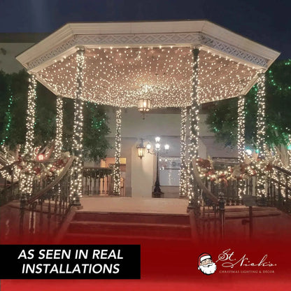 LED Mini Lights 5MM Warm White Static Green Wire - 6" Spacing