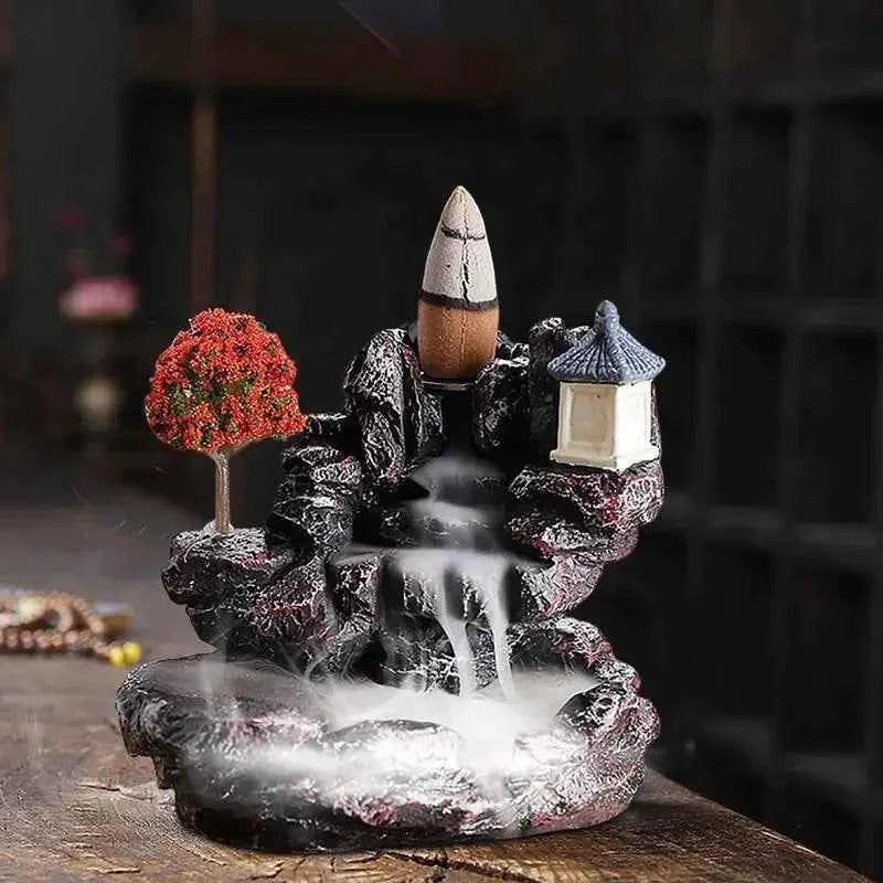 Waterfall Backflow Incense For Home And Office Decoration With Incense Cones