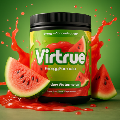 Watermelon Pre-Workout Energy Powder + Focus Boost &amp; Hydration | Sugar Free by Virtrue