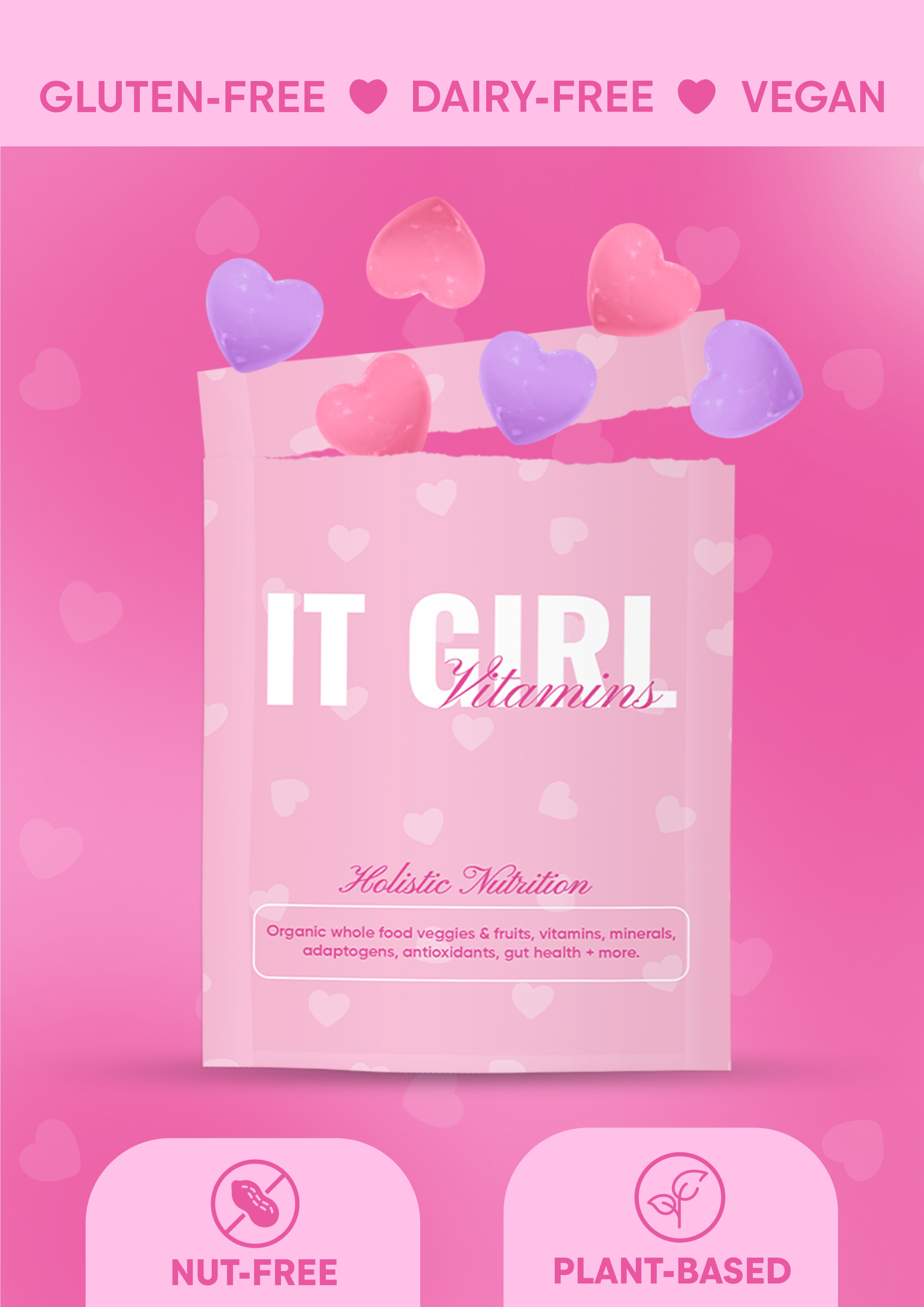 It Girl Snack - Superfoods Greens Gummies in Pink Starburst Flavor
