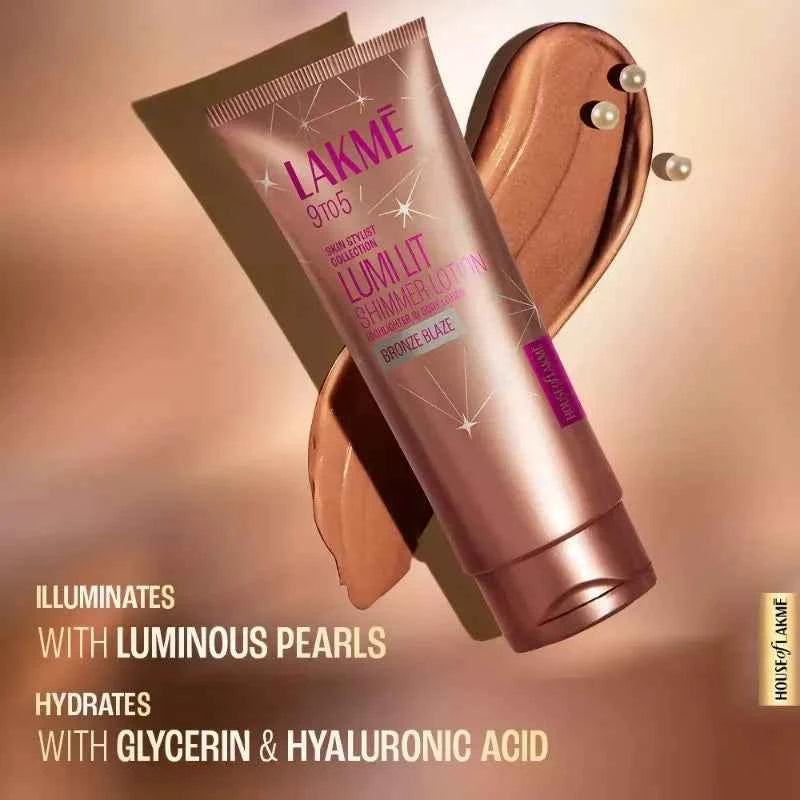 Lakme Lumi Lit Lotion Body Highlighter &amp; Strobe Cream - Bronze