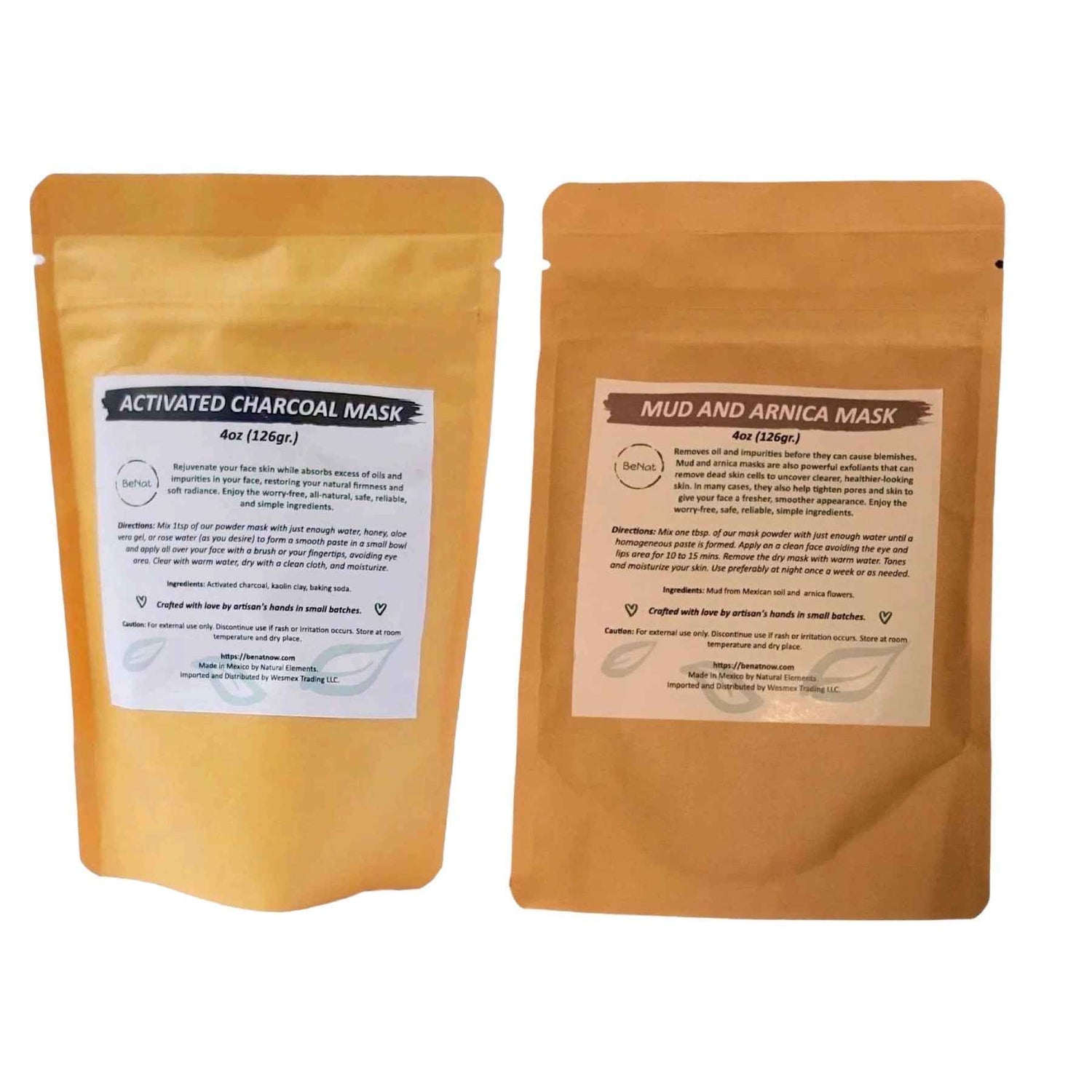 Activated Charcoal + Mud &amp; Arnica Facial Masks Bundle