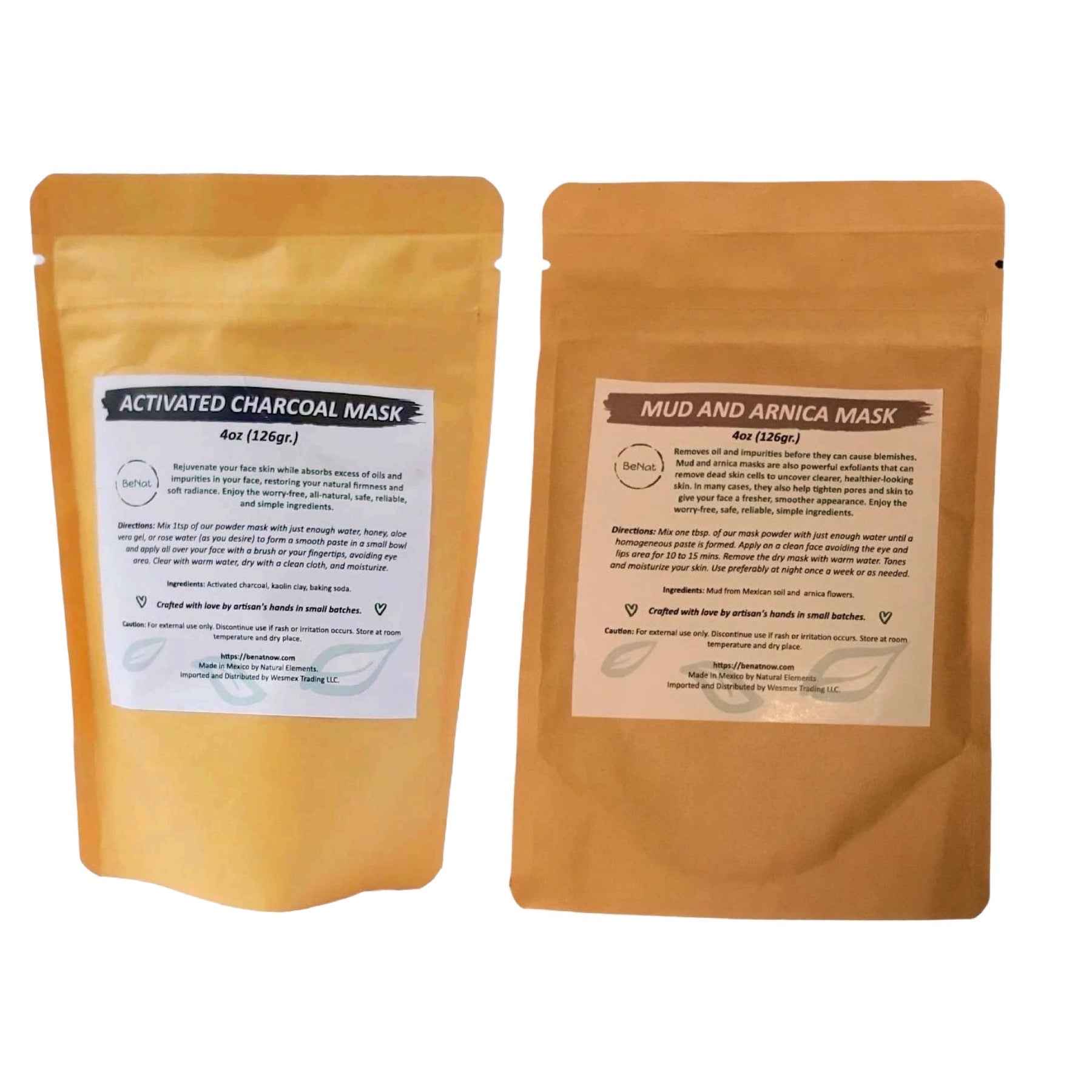 Activated Charcoal + Mud &amp; Arnica Facial Masks Bundle