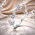 925 Sterling Silver Oxidized Butterfly Ring with Pavé Setting CZ for Women by Bids.com