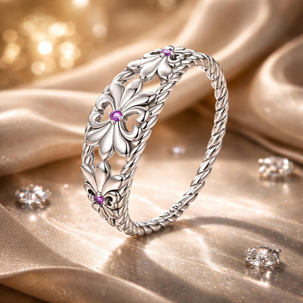 925 Sterling Silver Oxidized 1.3mm Pavé Set CZ Ring Size 6.0 for Women by Bids.com